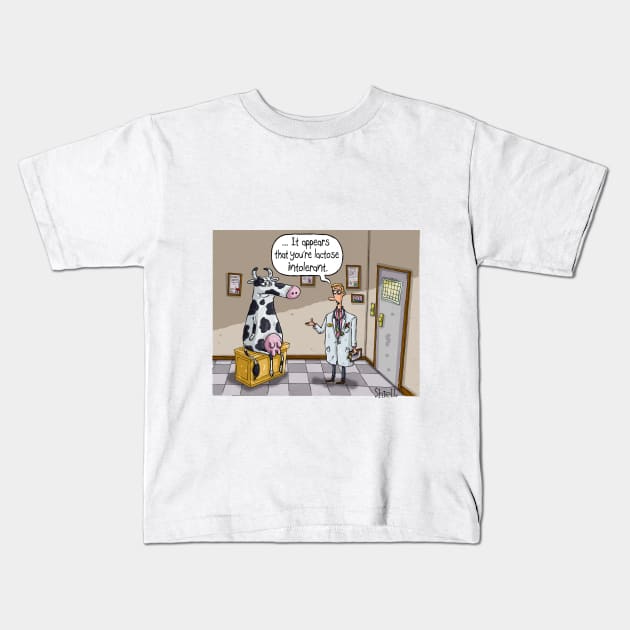 Lactose Intolerant Cow Kids T-Shirt by macccc8